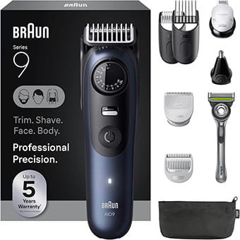 Braun AIO9530 Series 9 All-in-One Trimmer with Grooming Attachments