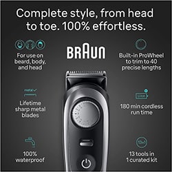 Braun AIO 9440 Grooming Applications