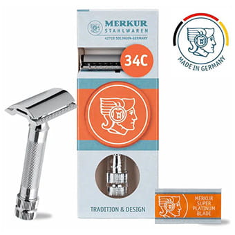 Merkur 34C Heavy Duty Double Edge Safety Razor in Chrome